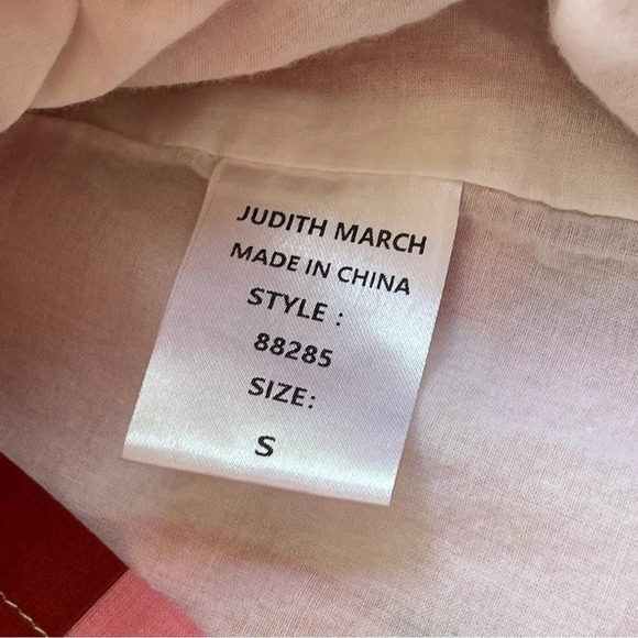 Judith March mini checkered skirt cotton blend red white burgundy size S - Picture 5 of 7